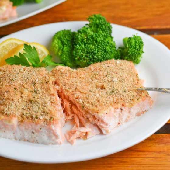 Baked Salmon with Coconut Crust