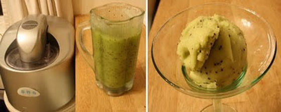 Kiwi Sorbet With Whole Fruit Lemon Extra Virgin Olive Oil