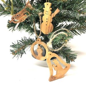 Olive Wood Ornament (single ornament-style may vary)